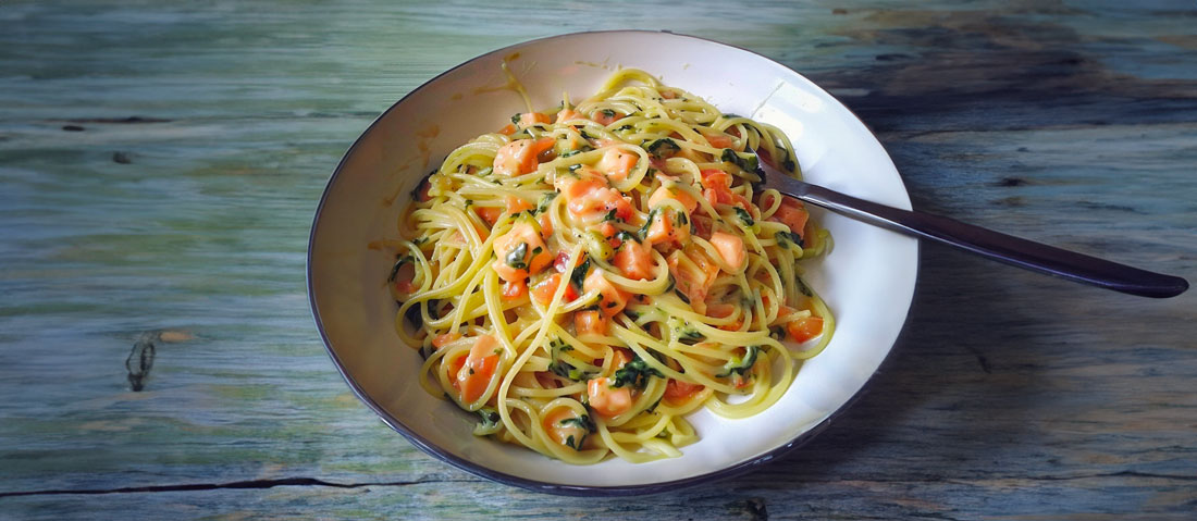 Spaghetti au Saumon Fumé et aux Courgettes – Chef