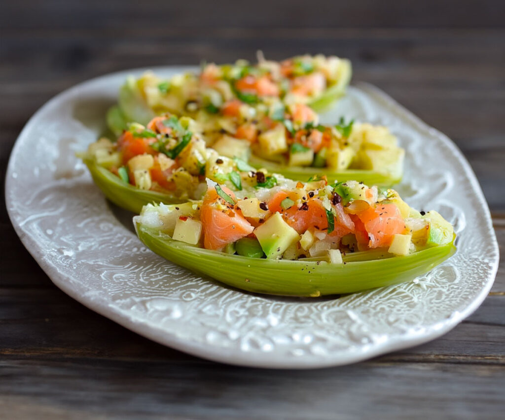 Endives Farcies au Saumon Fumé et Avocat : Une Entrée Fraîche et