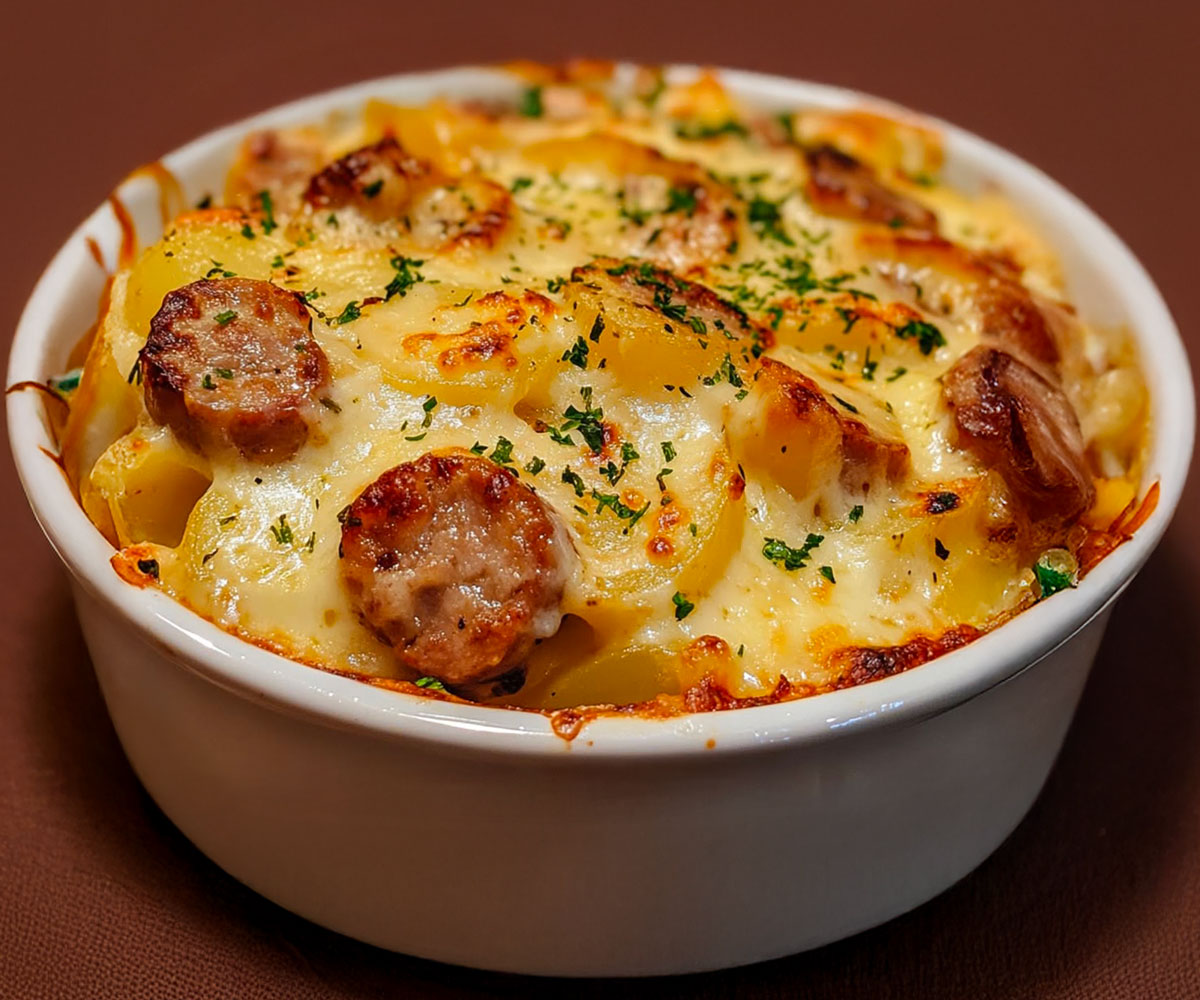 Gratin franc-comtois à la saucisse de Morteau et cancoillotte – Chef